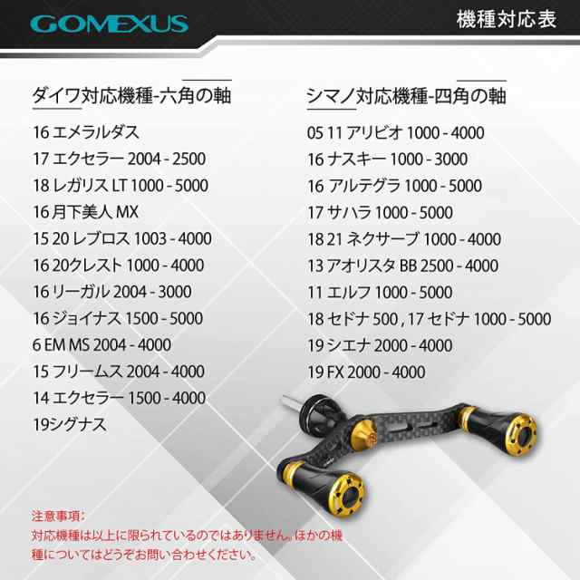 ゴメクサス FYT98 リールハンドル カーボン製 シマノ (Shimano) ダイワ (Daiwa) スピニングリール対応 共回り式 リール ダブル ハンドル の通販はau PAY マーケット - エブリデイセレクト | au PAY マーケット－通販サイト