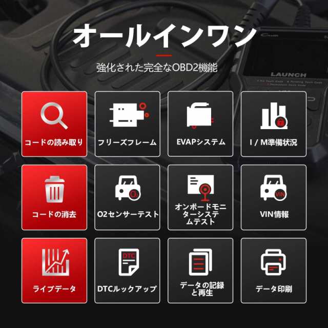 LAUNCH CR529 obd2 診断機 日本語 自動車故障診断機 bmw 診断機 ベンツ,トヨタ,日産,スズキなど多車種に対応 車 診断  スキャンツール 故の通販はau PAY マーケット - Ｅ４Ｌｉｆｅ | au PAY マーケット－通販サイト