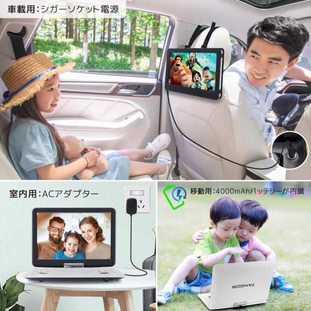 ポータブルDVDプレーヤー 15.5型 FANGOR 車載携帯式DVD 大容量