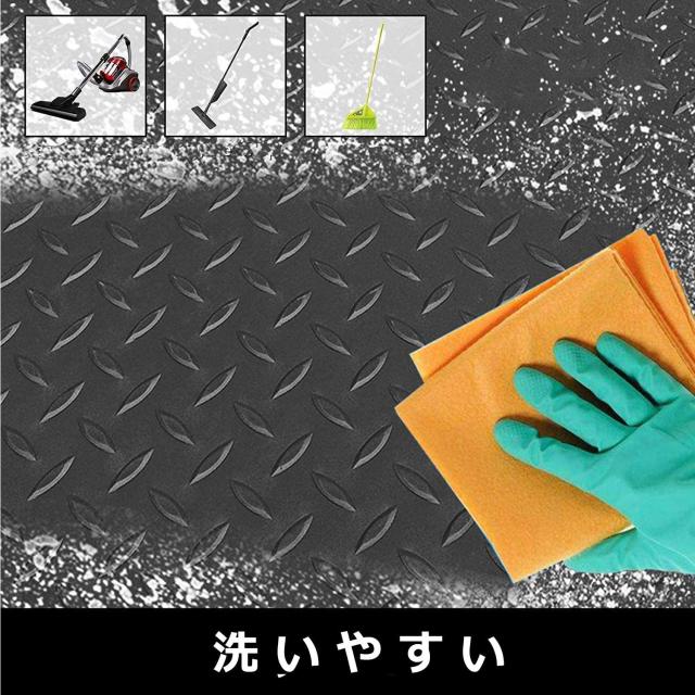 uyoyous ガレージマット バイクガレージマット 長さ5 m 幅1m バイク用敷きゴムマット メンテナンス用マット 床面保護 パーツ保護 工具落_3