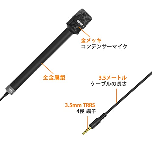 インタビューマイクCOMICA HRM-Sコンデンサーマイク スマートフォン用