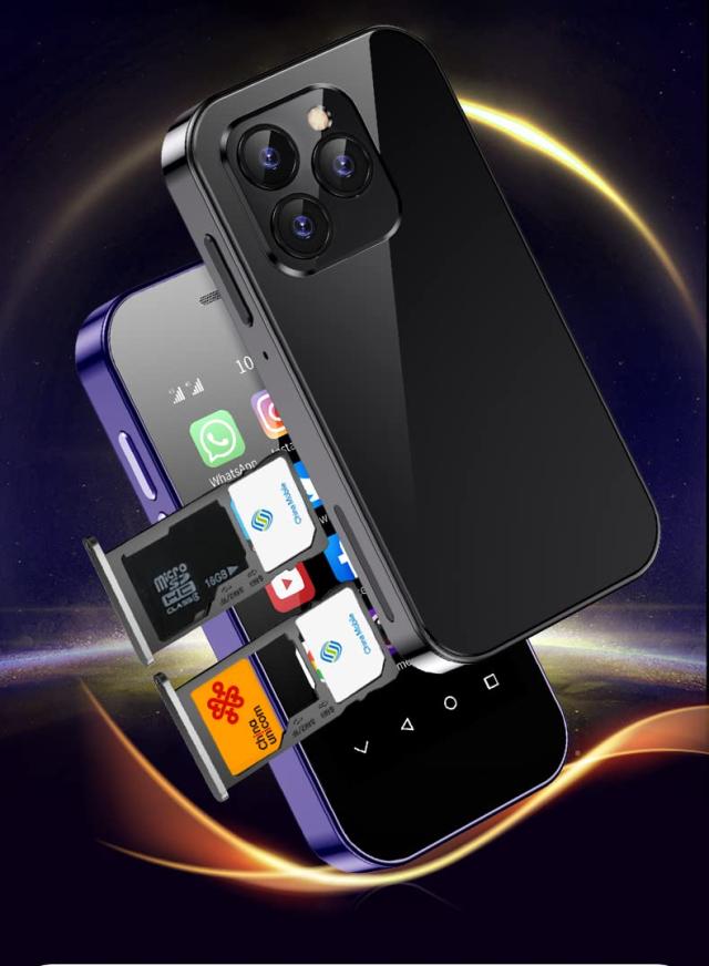 ミニ携帯電話 4G スマートフォン、3 インチ Android 9、デュアル