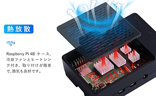 GeeekPi Raspberry Pi 4ケースRaspberry Pi 4 5V 3.6A USB-C電源 PSE