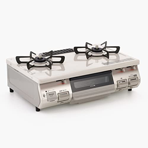 リンナイ ガステーブル 幅約60cm 片面焼グリル プッシュ点火 左強火力 都市ガス用 ベージュ KG67BEL/13A_7