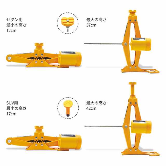 E-HEELP 電動ジャッキ 3t 車用 12V 耐荷重 3トン ジャッキアップ 自動車 タイヤ交換電動じゃっき SUV・普通自動車対応  安全警告収納ケーの通販はau PAY マーケット - Treasure-Moments au PAY マーケット店 | au PAY  マーケット－通販サイト