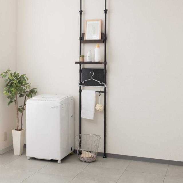 ドウシシャ ルミナス ノワール 突っ張り ラック つっぱり 棚 幅40 壁面  