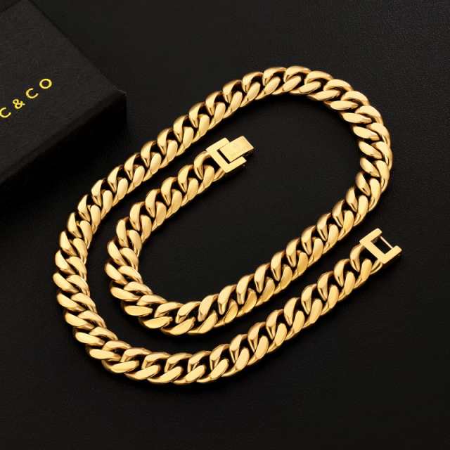 KRKC＆CO ネックレス メンズ 喜平ネックレスチェーン18K金メッキ ステンレス 幅12mm 太目 HIPHOP系のジュエリー ラッパーネックレスアクセの通販はau  PAY マーケット - エブリデイセレクト | au PAY マーケット－通販サイト