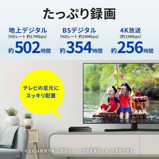 I-O DATA 【Amazon.co.jp限定】アイ・オー・データ IODATA外付けHDD 4TB テレビ録画 静音＆コンパクト 4K録画/Win/Mac 地デジ最大502時間の通販は