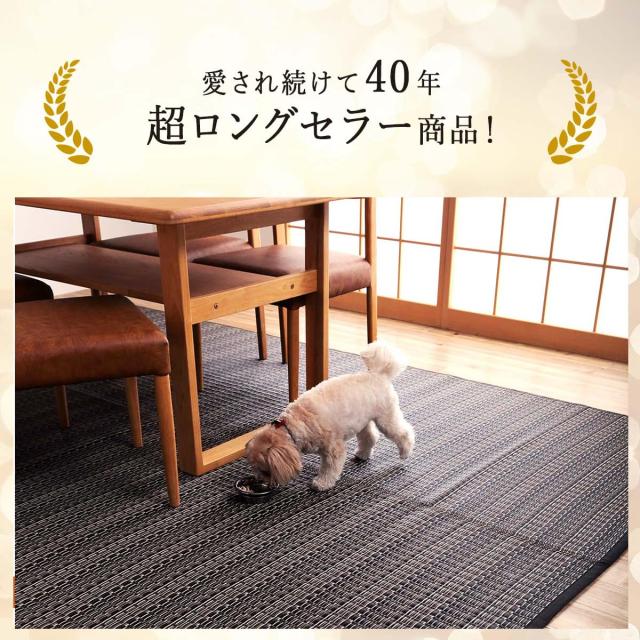 イケヒコ 『バルカン』 肌触りの良い国産 畳 マット 本間3畳 ブラウン 傷がつきにくく引っ掻き傷にも強い丈夫なPP素材で作ったカーペット_6
