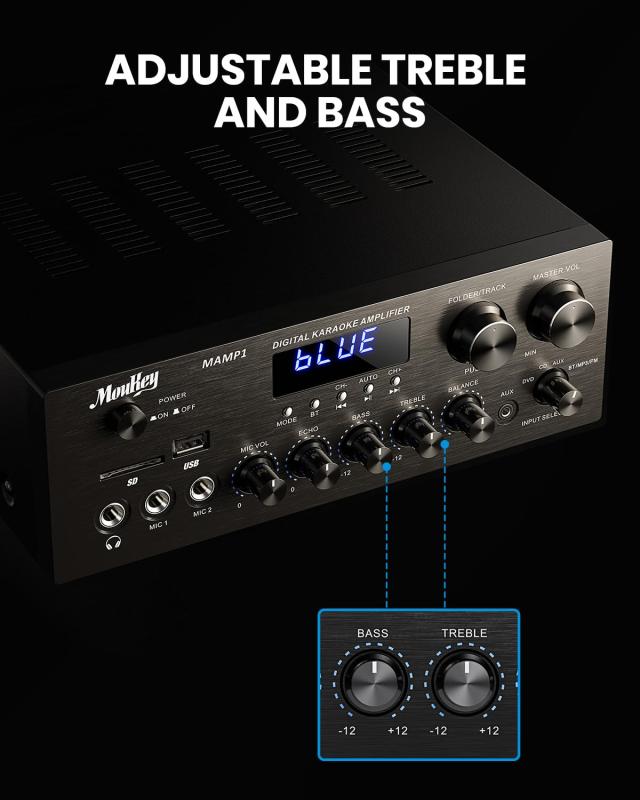 Moukey パワーアンプ システム マイクミキサー 220W Bluetooth対応