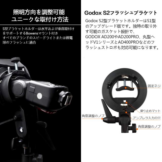 【Godox正規代理】GODOX 80x80cm グリッドソフトボックス+S2型ボーエンズマウントブラケット セット 折りたたみ 迅速収納 ボックス クリの通販は