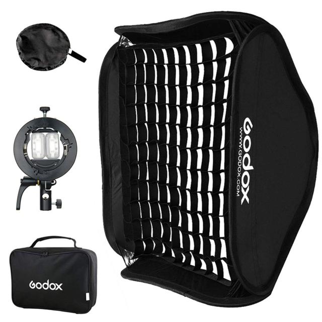 【Godox正規代理】GODOX 80x80cm グリッドソフトボックス+S2型ボーエンズマウントブラケット セット 折りたたみ 迅速収納 ボックス クリの通販は
