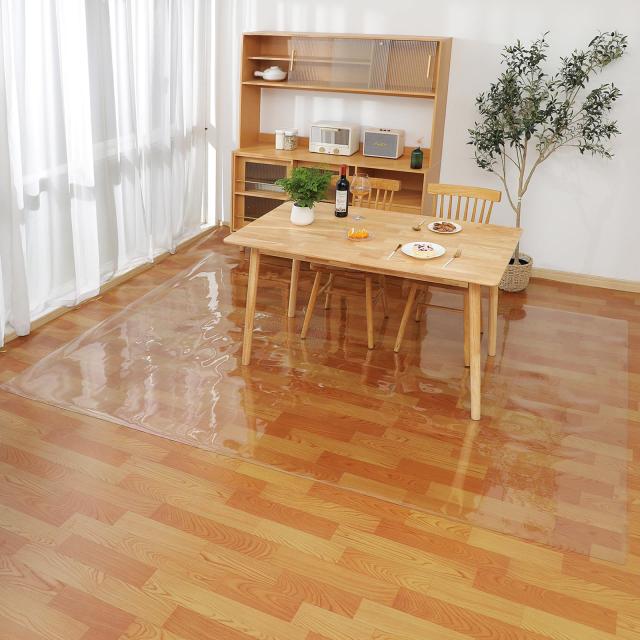 床を保護するダイニングマット チェアマット クリア フローリングや畳のキズ防止に 食べこぼし キッチン 透明 PVC フローリングシート 食の通販は