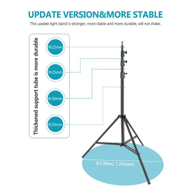 NEEWER 高耐久ライトスタンド 金属製 4m 調整可能 写真三脚スタンド