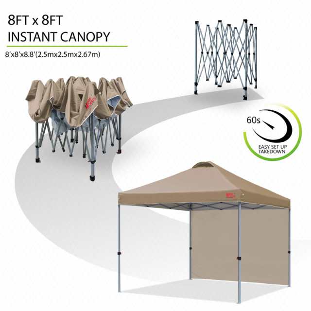 マスターキャノピー（MASTERCANOPY）ワンタッチタープテント サイドシート一枚セット 2M/2.5M/3M 三段階調節 スチールフレーム  風抜けベの通販はau PAY マーケット - ks-shop2 | au PAY マーケット－通販サイト