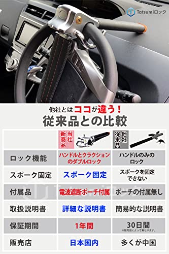 Tatsumiロック]ハンドルロック ステアリング 車両盗難防止 リレー 