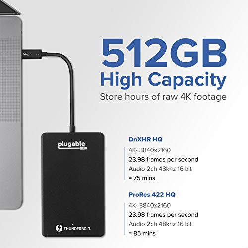 Plugable Thunderbolt 3 NVMe SSD ドライブ - 512GB、読み書き転送レート 2400MBs/1800MBs までサポートの通販は
