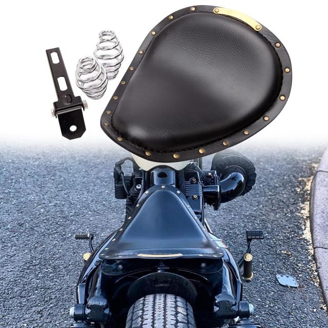 バイク　ソロシート　合皮 バイクシート ソロシート 合革 スプリング ブラケット リベット