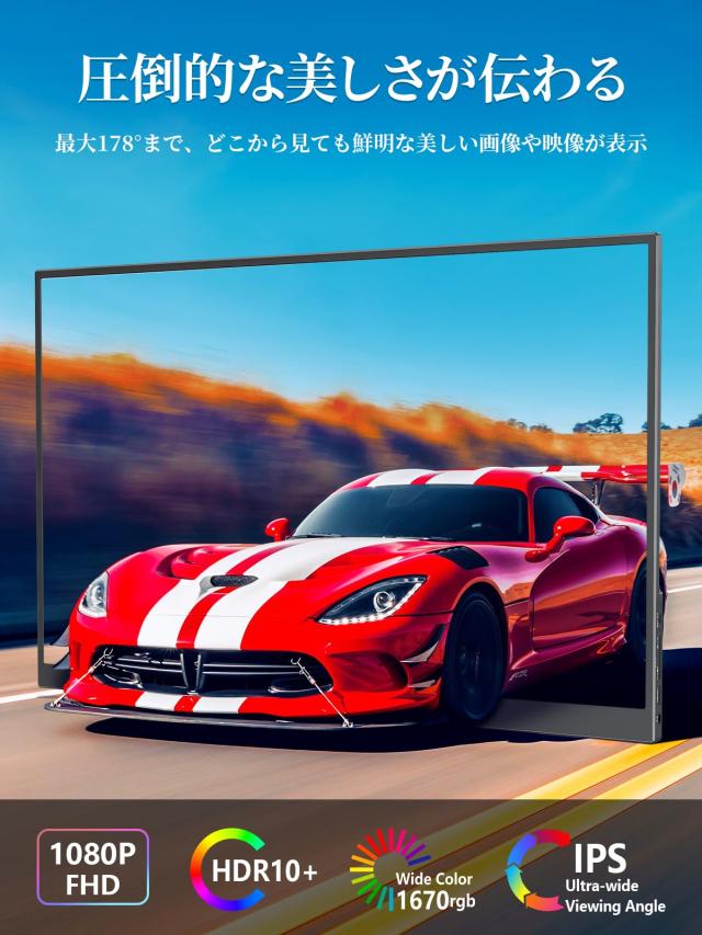 モバイルモニター モバイルディスプレイゲームモニター cocopar15.6インチ スイッチ用モニター 非光沢IPS液晶パネル 薄い 軽量 1920x1080_2