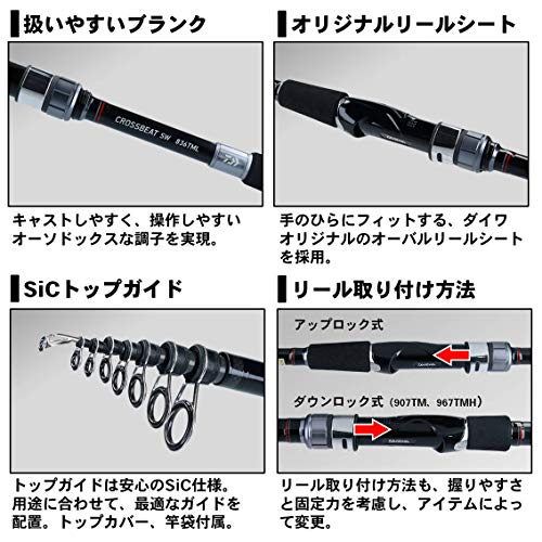 ダイワ(DAIWA) 振り出しルアーロッド CROSSBEAT SW 967TMH 釣り竿の通販は