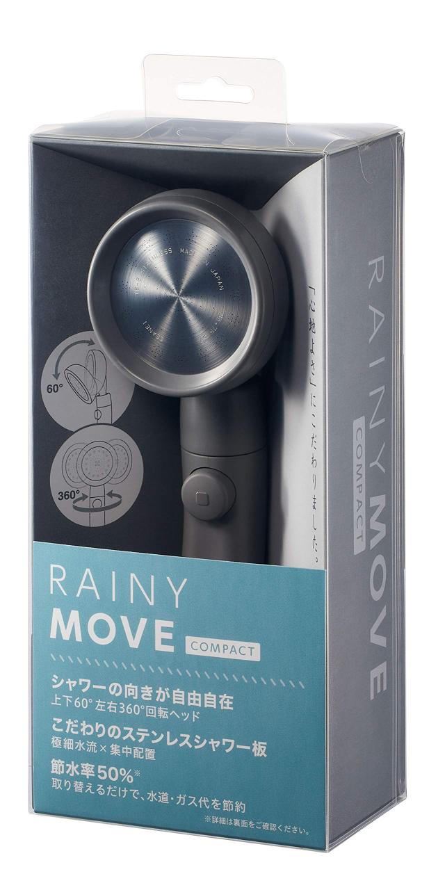 SANEI シャワーヘッド レイニームーヴ 手元ストップ 節水率50% 角度調節 極細水流 勢いアップ ホワイト PS383-82XA-WA2