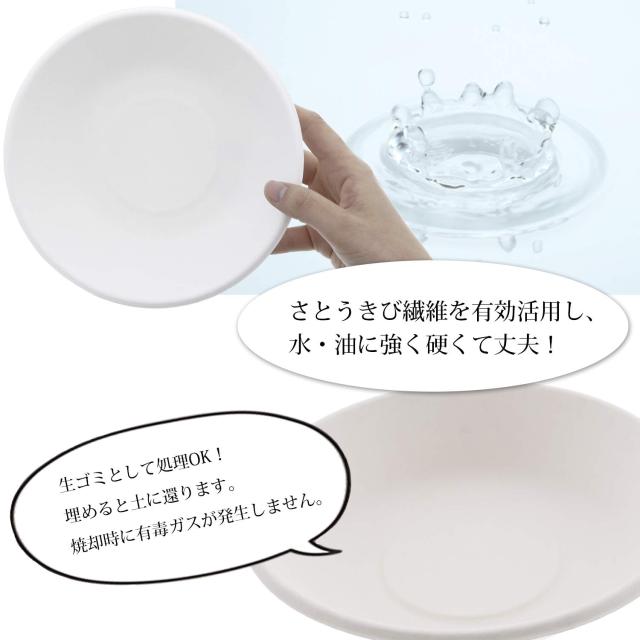 スリーキューブ 使い捨てプレート 暮らし良い品 エコ深皿 ハードタイプ 18cm 6枚入×160個パック (ケース販売) KR-05