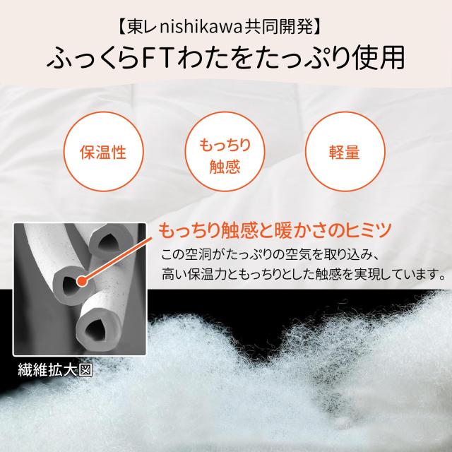 【Amazon限定】 nishikawa 【 西川 】セブンデイズ 掛け布団 クイーン ホワイト 熱を逃がさない 空気を含む軽量特殊繊維 体にフィットす_2