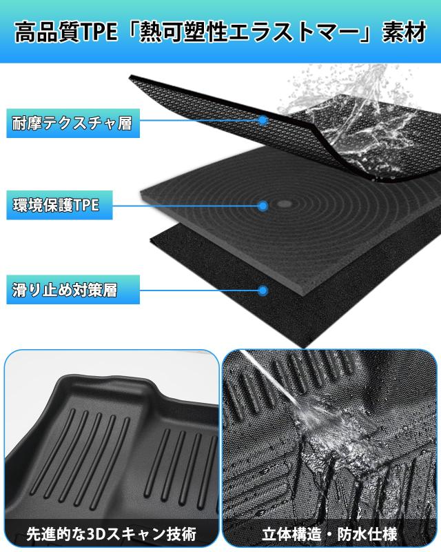 Cartist ルーミー タンク に適用 M900A M910A 3Dフロアマット 立体カーマット ROOMY TANK H28.11-現行 フロアマット 防水 滑り防止 セカ