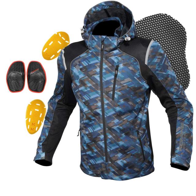 [KOMINE] バイク用 プロテクトフルメッシュパーカ JK-135 1212 春夏向け CE規格レベル2 メッシュ素材 プロテクター 07-135 メンズ Plaid の通販は