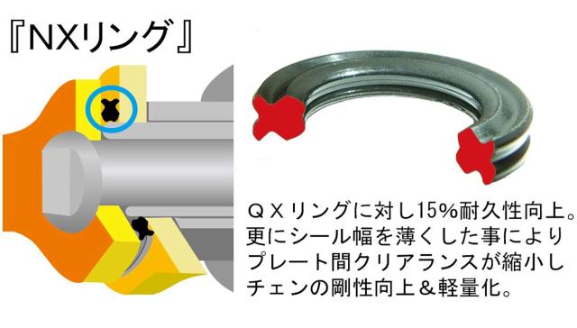 EK(イーケー) NXリングシールチェーン 520LM-X ゴールド 110L 【カシメジョイント】_5