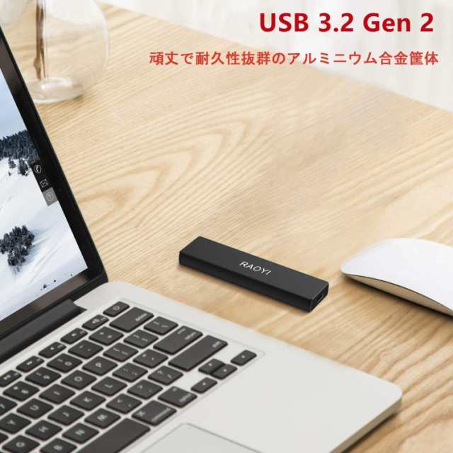 RAOYI 外付けSSD 500GB USB3.2 Gen2 ポータブルSSD 転送速度1050MB/秒 Type-Cに対応 PS4/ラップトップ/X-boxに適用 超薄型・超高速 耐衝の通販は