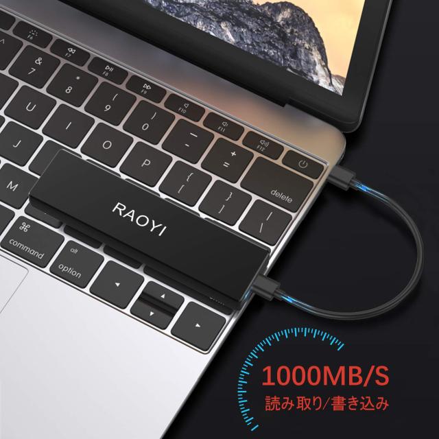 RAOYI 外付けSSD 1TB USB3.2 Gen2 ポータブルSSD 転送速度1050MB/秒 Type-Cに対応 PS4/ラップトップ/X-boxに適用 超薄型・超高速 耐衝撃_1