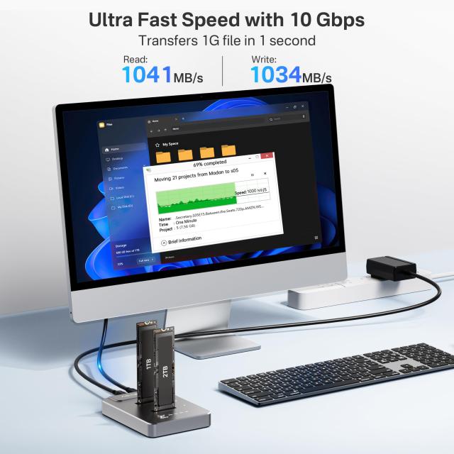 ACASIS M.2 SSD クローン, SSD クローン USB Type C 10Gbps, 支援オフラインクローン, m .2 nvme ssdに適合 2230,2242,2260,2280，最大8T_3