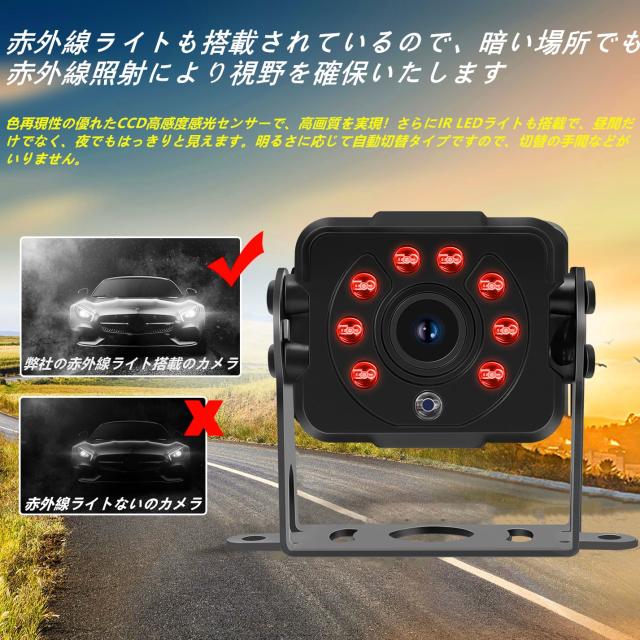 Soinndo バックカメラモニターセット バックモニター 三世代 2系統入力 