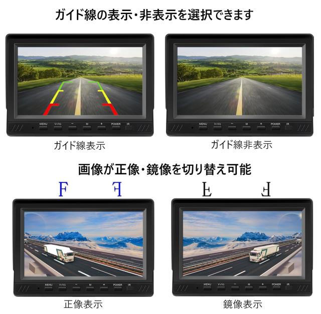 Soinndo バックカメラモニターセット バックモニター 三世代 2系統入力 