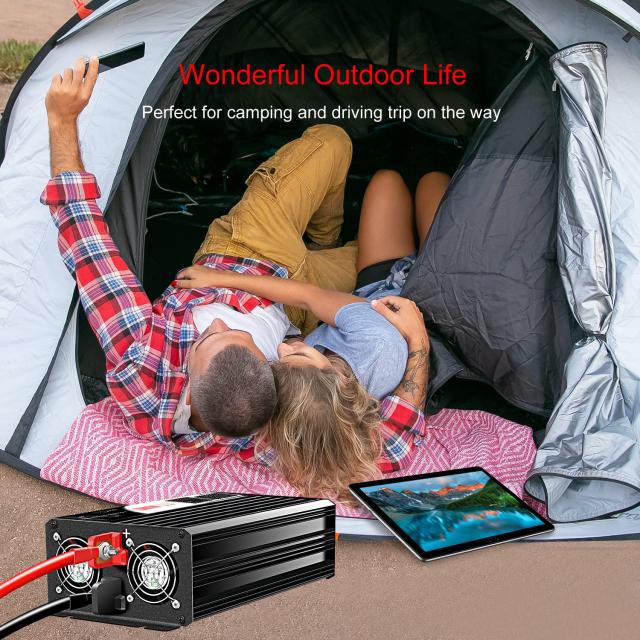 正弦波 インバーター 100vから24v変換器 コンセント 50Hz/60Hz,カーインバーター,AC コンセント×2 非常電源・に 防災 太陽光発電 LCDデ_6