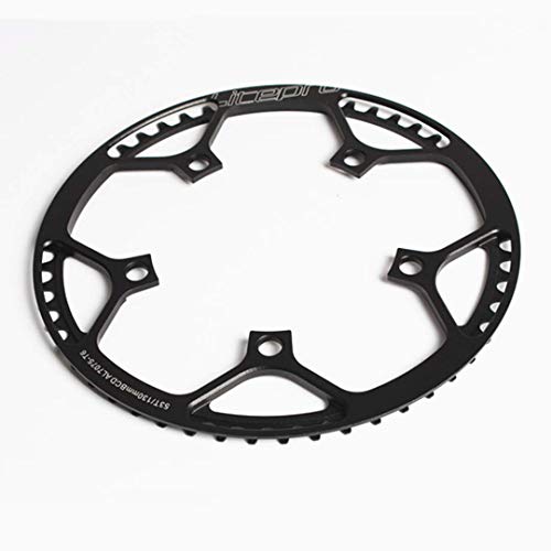 Folding Bike Square Bicycle Crank Crankset BCD130 Single 45/47/53/56/58T Chainwheel Aluminum Alloy Crankset (黒, 56T)
