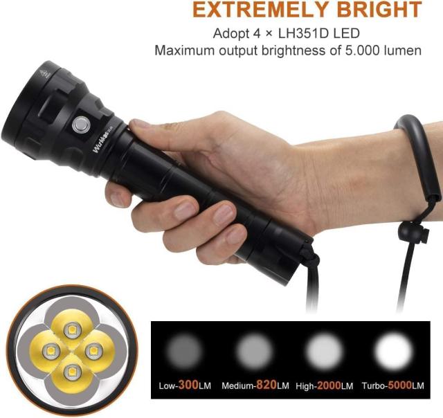 Wurkkos DL40 ダイビングライト LED 懐中電灯 防水 5000LM ダイビング
