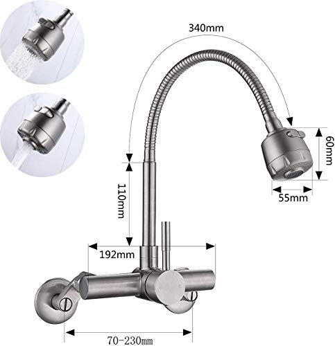 Hefo キッチン水栓 洗面水栓 シングルレバー混合水栓 スプレー付き 混合水栓 41rouLzRtsL.jpg_BO30,255,255,