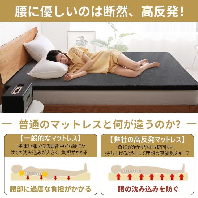 MyeFoam マットレス 高反発 シングル 厚さ5cm 敷布団 腰の悩みから解放 硬さ180N ベットマットレス 寝返りサポート 防ダニ 抗菌防臭加工_1