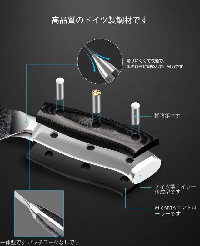 MOSFiATA 10インチ シェフナイフ 超鋭い 包丁セット ？ギフトボックス入り ドイツ製高炭素ステンレススチール EN.4116 専門キッチンクッキの通販は