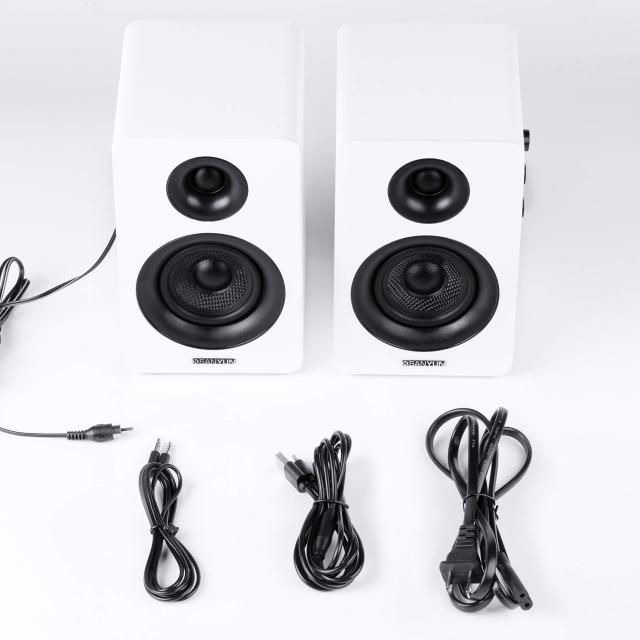 Sanyun SW208 3 ”アクティブBluetooth5.0ブックシェルフスピーカー？ 60Wカーボンファイバースピーカーユニット？内蔵24ビットDAC ？ダイナ_6