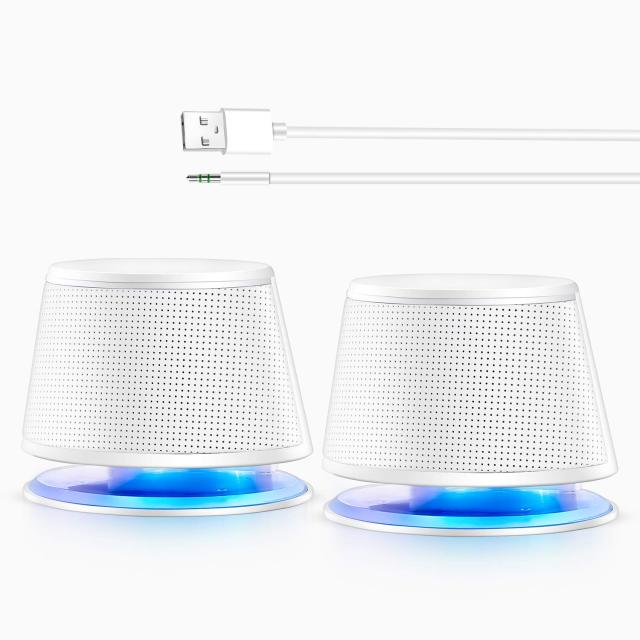 Sanyun SW102 PCスピーカー 5Wx2 重低音 大音量 パワフル出力 3.5