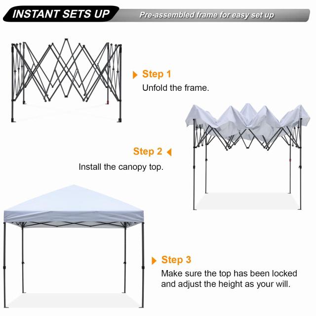 ABCCANOPY タープテント ワンタッチ センターロック 3m/2.5m/2m 高強度