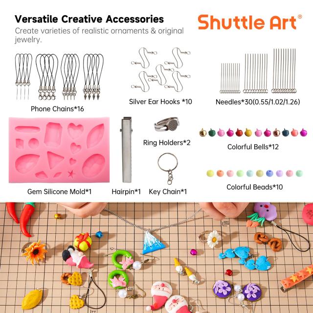 新品　ポリマークレイ入門セット Amazon | Shuttle Art オーブン粘土 ポリマークレイ 57色セット