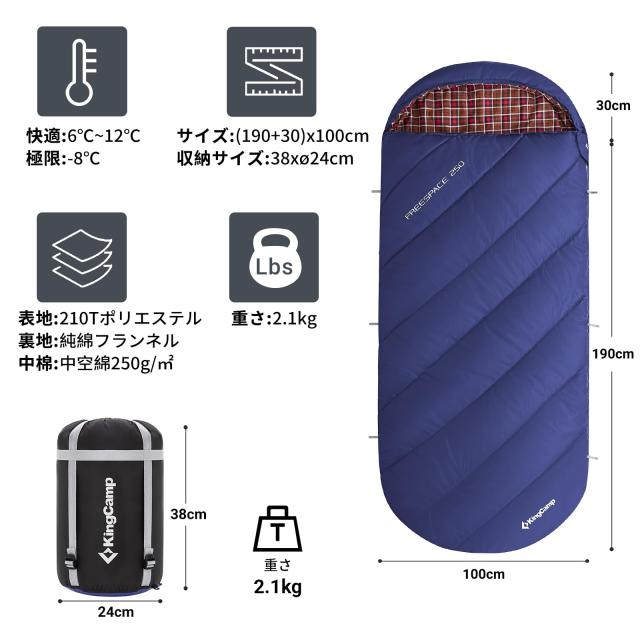 【特価セール】KingCamp 寝袋 ワイド 封筒型 フランネル生地 大人用 シ KingCamp 封筒型寝袋ワイドフランネル生地シュラフ大人用幅広