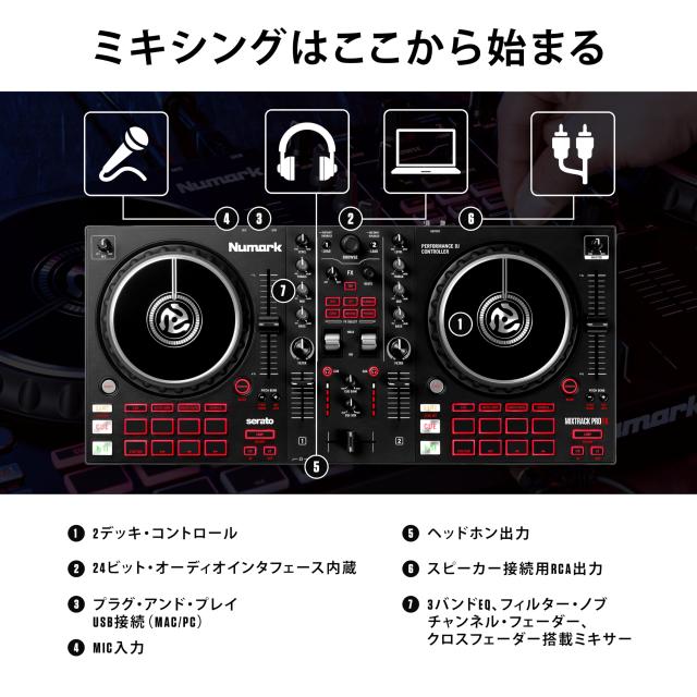 ニュマーク(Numark) Numark DJコントローラー 2デッキ タッチセンサー