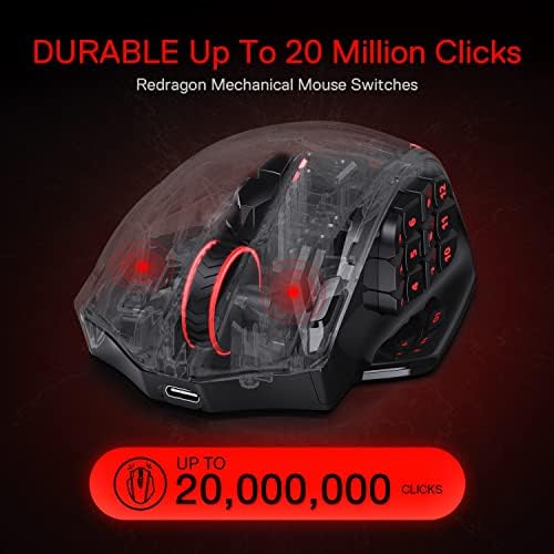 Redragon M913インパクトエリートワイヤレスゲーミングマウス、16000 Redragon M913インパクトエリートワイヤレスゲーミングマウス、16000