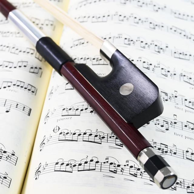 コントラバスボウ フレンチ・タイル ブラジルウッド 八角形弓 3