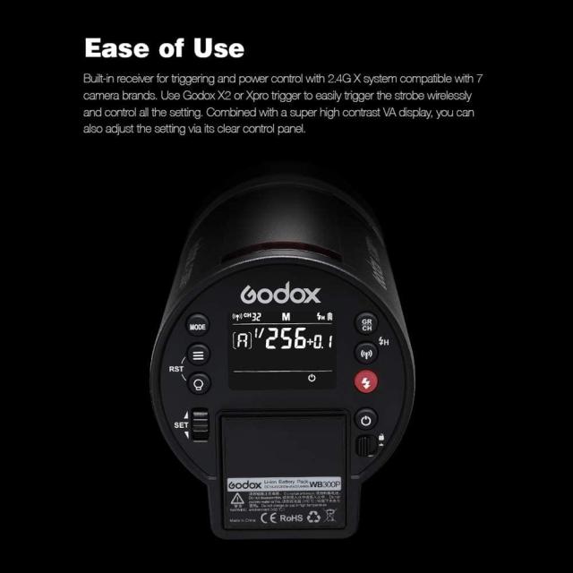 【Godox正規代理】Godox AD300Pro フラッシュストロボ TTL 2.4G スタジオ向け 300W 1/8000 HSS 2色モデリング5600±100K 0.01-1.8Sリサイ